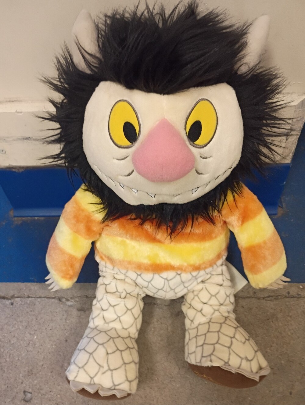 Build-A-Bear Moishe Max Monster Workshop Cream and Blue Plush Tag